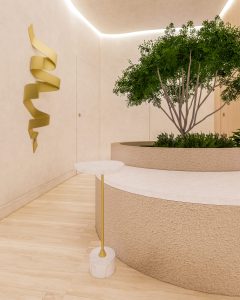 Recepção Clínica sensorial, leve e humanizada - Letícia Beraldo Arquitetura e Interiores | Neuroarquitetura, Bem-estar e Saúde