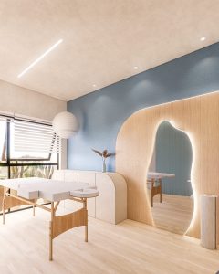 Consultório de Fisioterapia pacífico, acolhedor e humanizado - Letícia Beraldo Arquitetura e Interiores | Neuroarquitetura, Bem-estar e Saúde