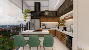 Cozinha Apê Recanto - aconchego, elegância e conexão com a natureza - Letícia Beraldo Arquitetura e Interiores | Neuroarquitetura, Bem-estar e Saúde