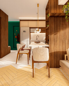 Sala aconchegante, biofílica e com personalidade - Apê Origens - Letícia Beraldo Arquitetura e Interiores | Neuroarquitetura, Bem-estar e Saúde