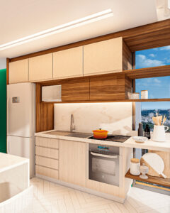 Cozinha aconchegante, biofílica e com personalidade - Apê Origens - Letícia Beraldo Arquitetura e Interiores | Neuroarquitetura, Bem-estar e Saúde