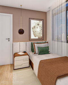 Quarto Apê Recanto - aconchego, elegância e conexão com a natureza - Letícia Beraldo Arquitetura e Interiores | Neuroarquitetura, Bem-estar e Saúde