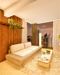 Sala aconchegante, biofílica e com personalidade - Apê Origens - Letícia Beraldo Arquitetura e Interiores | Neuroarquitetura, Bem-estar e Saúde