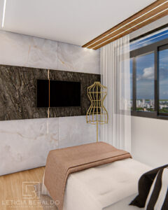 Quarto Apê Recanto - aconchego, elegância e conexão com a natureza - Letícia Beraldo Arquitetura e Interiores | Neuroarquitetura, Bem-estar e Saúde