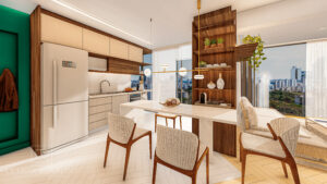 Cozinha aconchegante, biofílica e com personalidade - Apê Origens - Letícia Beraldo Arquitetura e Interiores | Neuroarquitetura, Bem-estar e Saúde