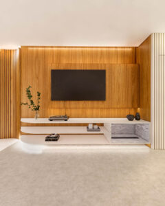 Sala Apê Refúgio Lerner, aconchegante e elegante- Letícia Beraldo Arquitetura e Interiores | Neuroarquitetura, Bem-estar e Saúde