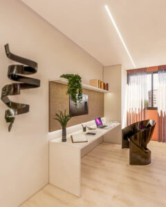 Suíte Apê Refúgio Lerner, aconchegante e elegante- Letícia Beraldo Arquitetura e Interiores | Neuroarquitetura, Bem-estar e Saúde