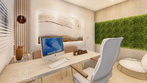 Escritório Advogada M.L., jovem, feminino e acolhedor - Letícia Beraldo Arquitetura e Interiores | Neuroarquitetura, Bem-estar e Saúde