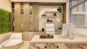 Escritório Advogada M.L., jovem, feminino e acolhedor - Letícia Beraldo Arquitetura e Interiores | Neuroarquitetura, Bem-estar e Saúde