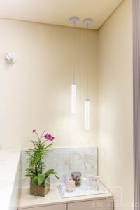 Recepção Casa Lótus, leve e acolhedora - Letícia Beraldo Arquitetura e Interiores | Neuroarquitetura, Bem-estar e Saúde