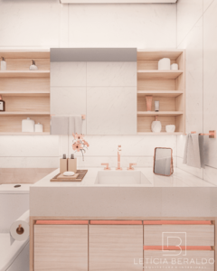 Suíte B.M., jovem, feminina e acolhedora - Letícia Beraldo Arquitetura e Interiores | Neuroarquitetura, Bem-estar e Saúde