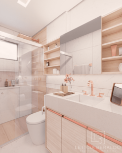 Suíte B.M., jovem, feminina e acolhedora - Letícia Beraldo Arquitetura e Interiores | Neuroarquitetura, Bem-estar e Saúde