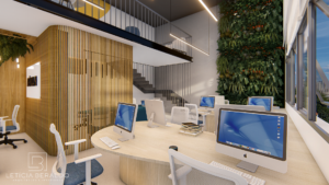 Escritório de Publicidade Agência I9, criativo e confortável - Letícia Beraldo Arquitetura e Interiores | Neuroarquitetura, Bem-estar e Saúde