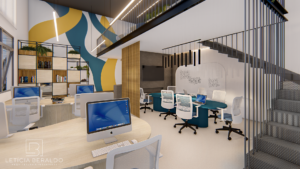 Escritório de Publicidade Agência I9, criativo e confortável - Letícia Beraldo Arquitetura e Interiores | Neuroarquitetura, Bem-estar e Saúde