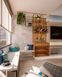 Sala Apê Maresia, pacífico e acolhedor - Letícia Beraldo Arquitetura e Interiores | Neuroarquitetura, Bem-estar e Saúde