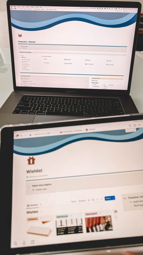 Template de Financeiro Simples e Wishlist, Notion por Le Beraldo