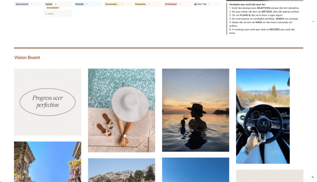 Espaço para adicionar imagens da sua vida ideal, e de tudo que deseja alcançar!